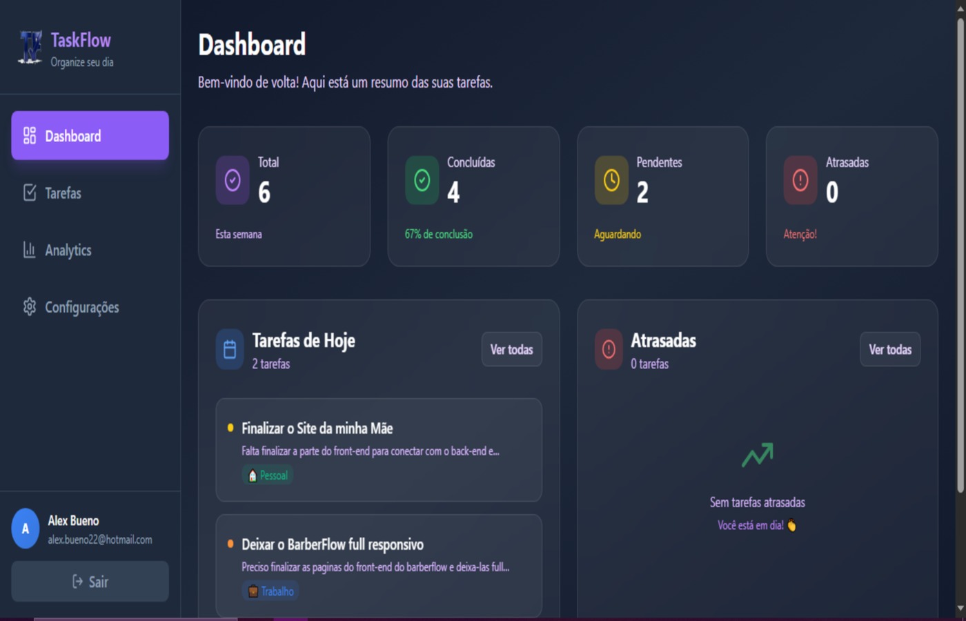 TaskFlow - Dashboard